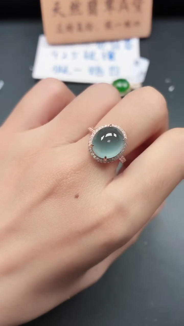 银S925镶嵌戒指翡翠111