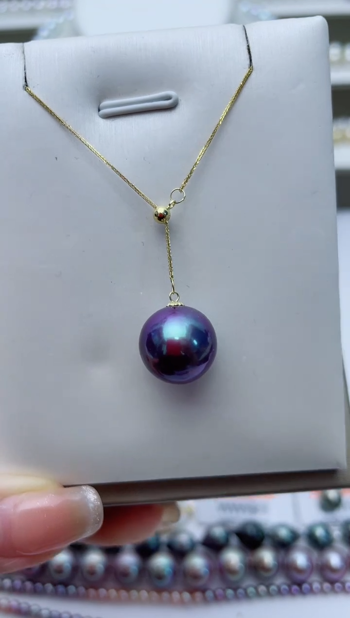 淡水珍珠18K金镶嵌颈饰W15