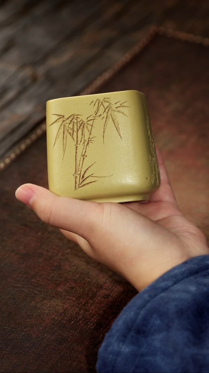 茶杯紫砂非遗茶器-松竹梅