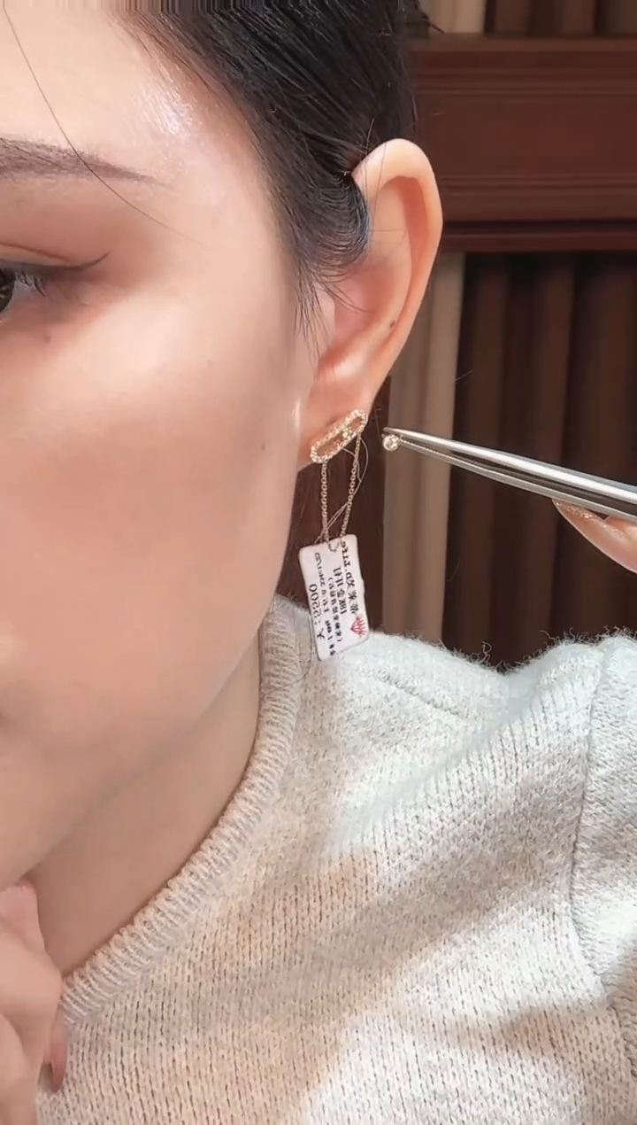 银S925镶嵌实验室培育钻石耳饰梅家AB款耳钉