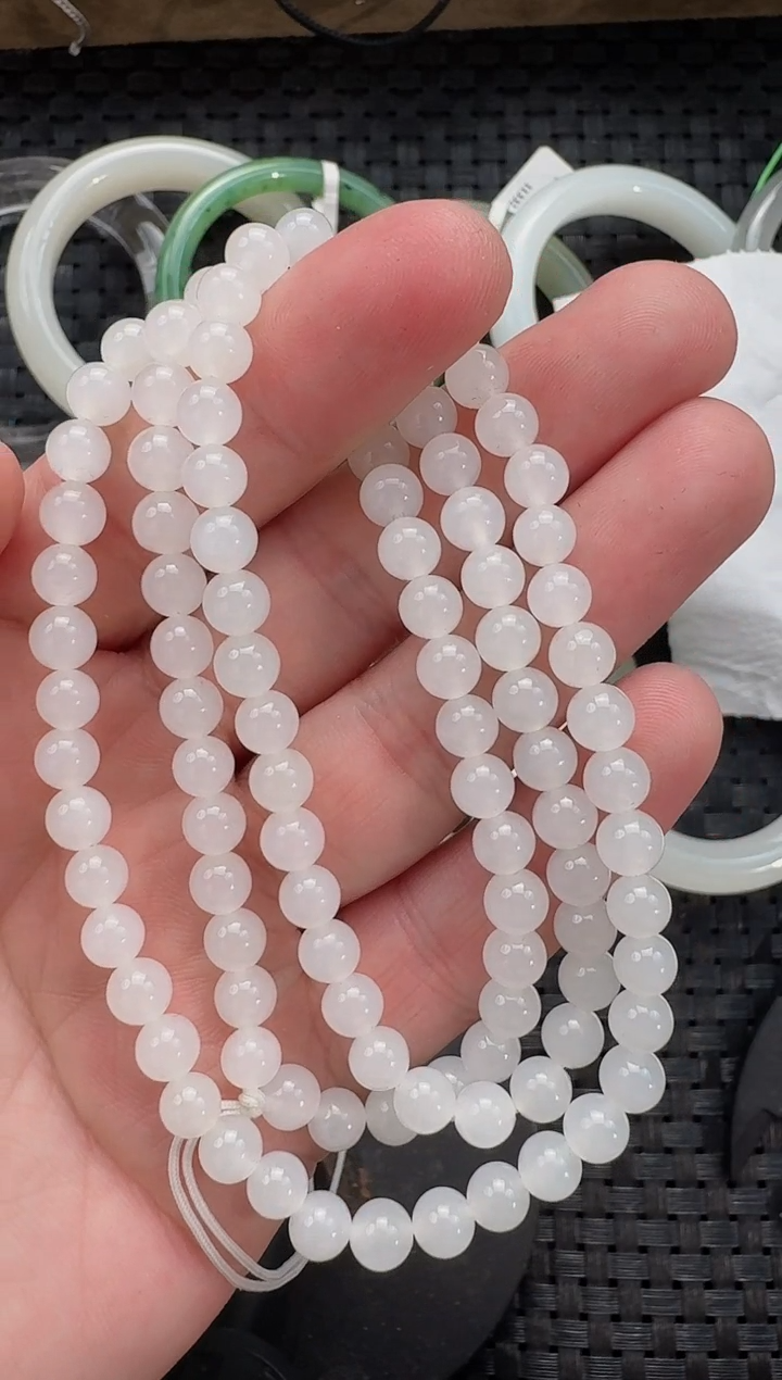 颈饰未镶嵌和田玉6mm108