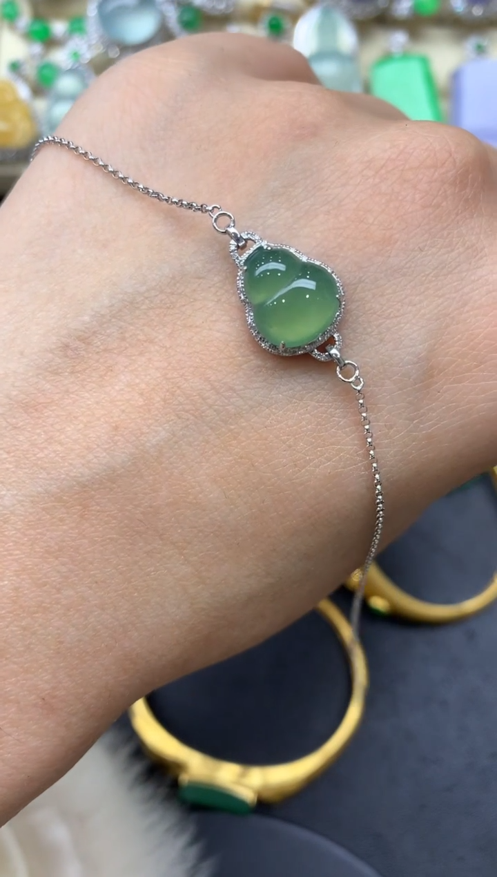 【闪购商品】翡翠手链18K金镶嵌269中国好珍宝1