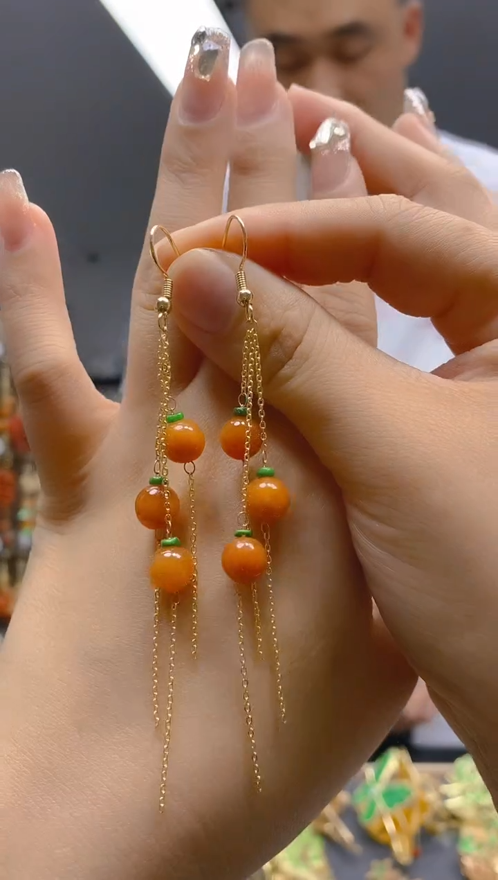 【闪购商品】翡翠耳饰合金185翡翠耳钩