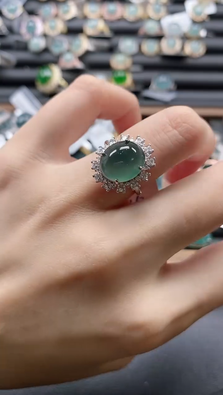 【闪购商品】翡翠戒指银S925镶嵌51511