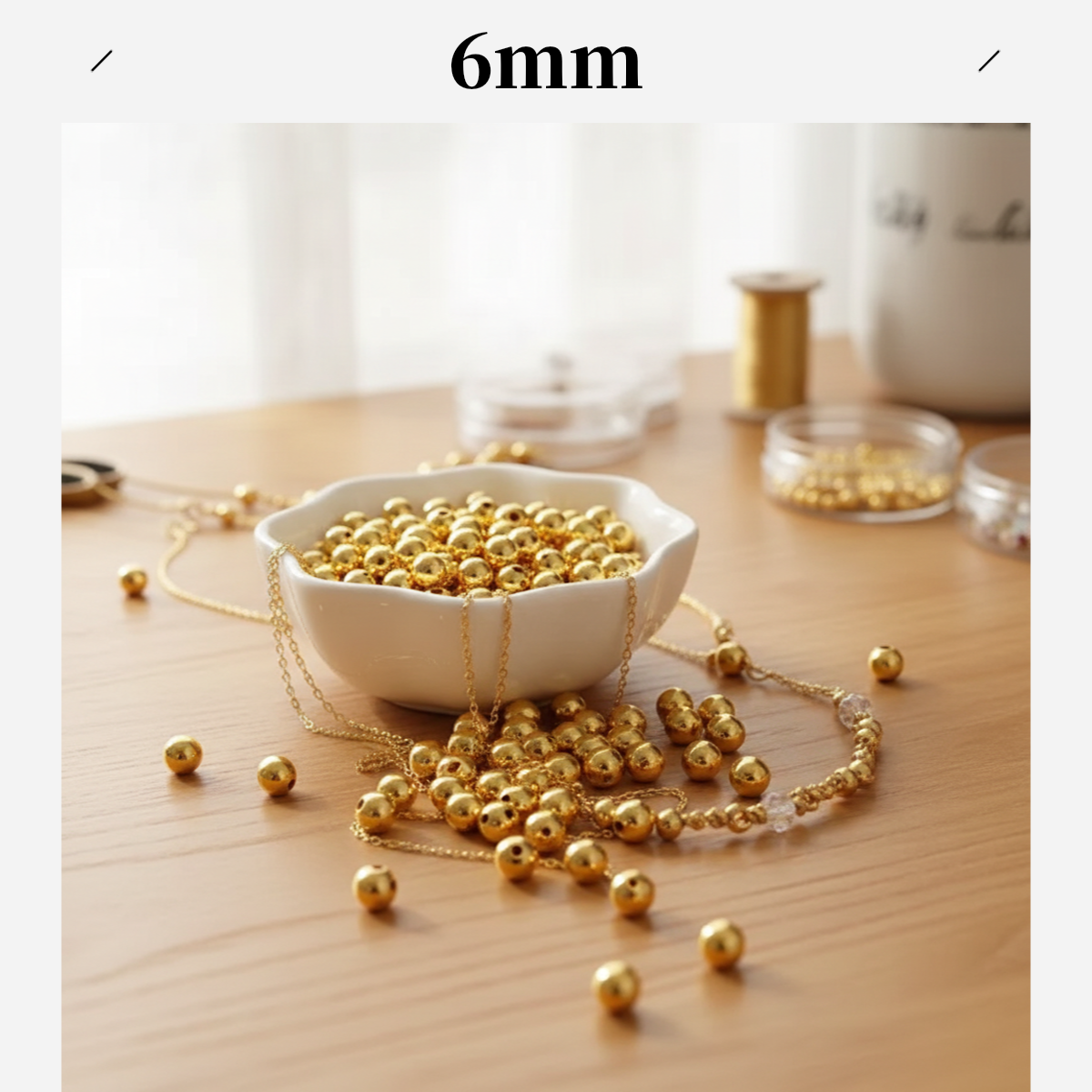 【先检后发】卡6mm隔珠精美磨砂圆珠手工DIY儿童配件 DY