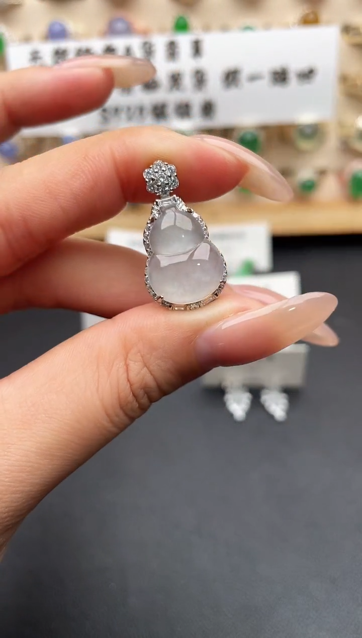 银S925镶嵌戒指翡翠一物一证一礼盒