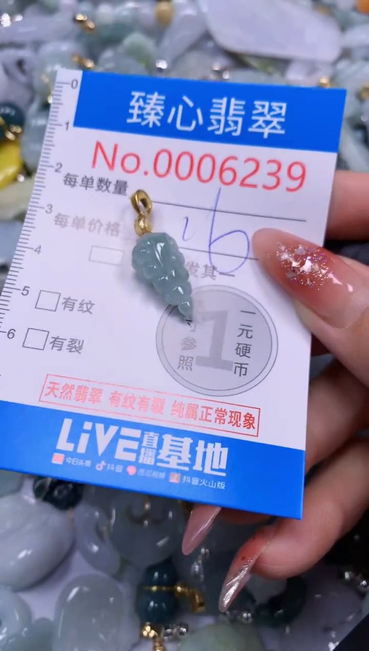 翡翠未镶嵌颈饰含绳0006239