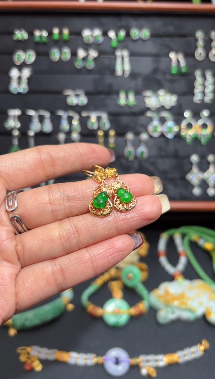 【闪购商品】翡翠颈饰银S925镶嵌葫芦/支持复检/一件