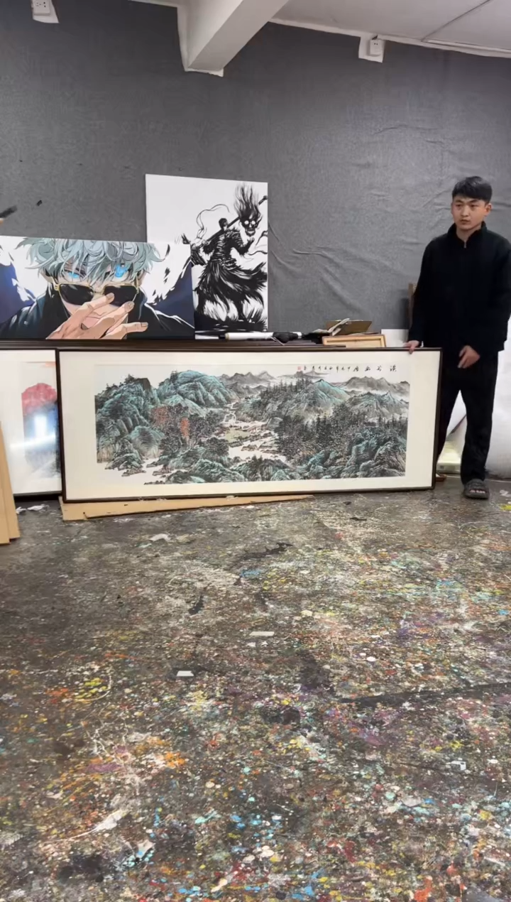 【闪购商品】丙烯画国画写意大山水04