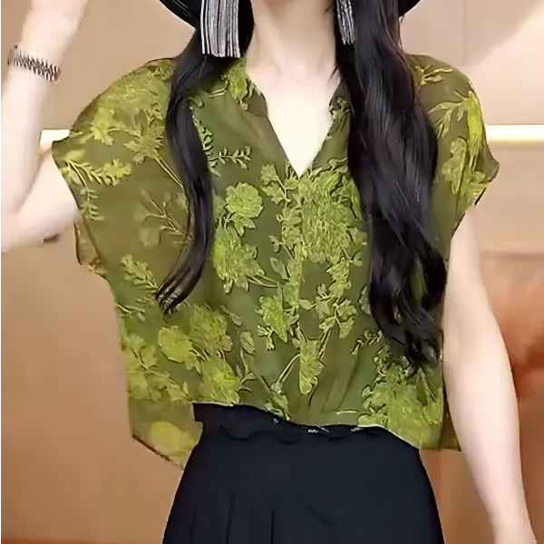 5790-20（绿玫瑰）新款女士上衣小衫