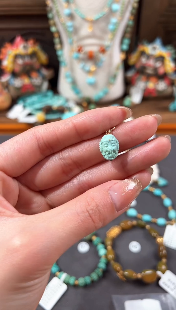 【闪购商品】绿松石提溜18K金镶嵌绿松石提溜