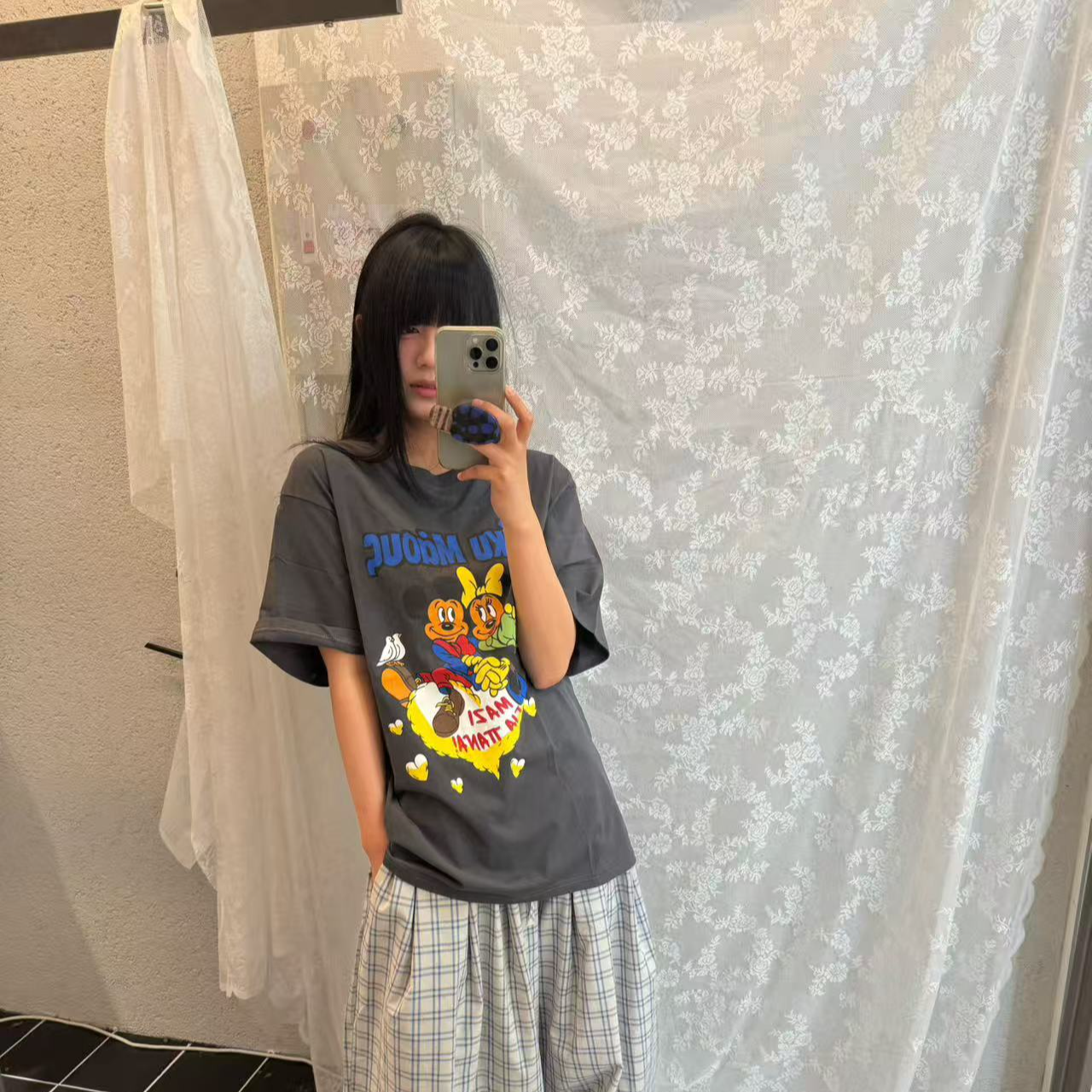 红脸米奇-新款夏季韩系印花宽松短袖防晒T恤女百搭上