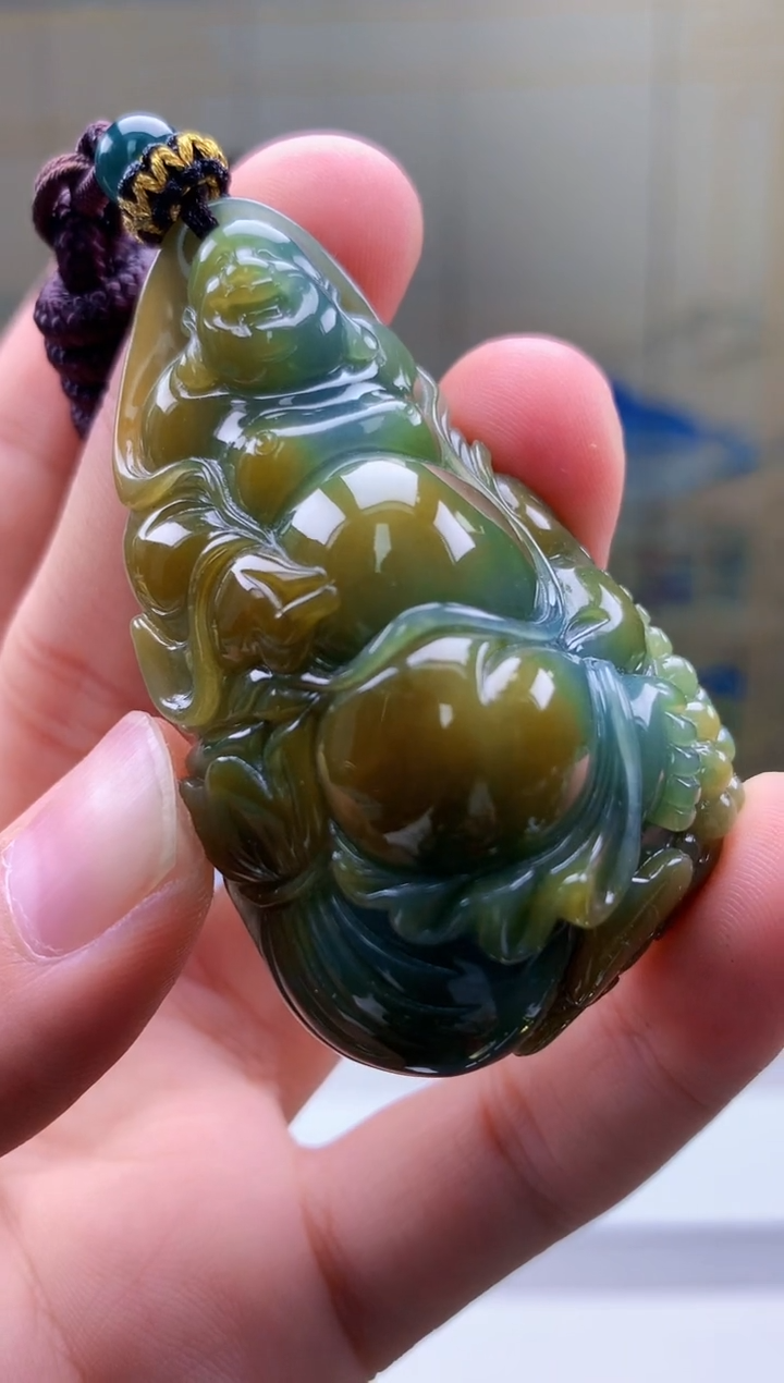 【闪购商品】定制翡翠未镶嵌4902bb-毛货挂件42