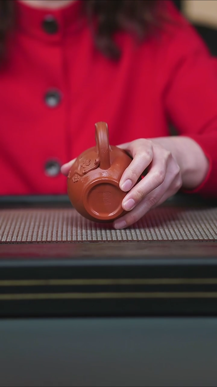 茶壶紫砂微瑕梅花把手杯