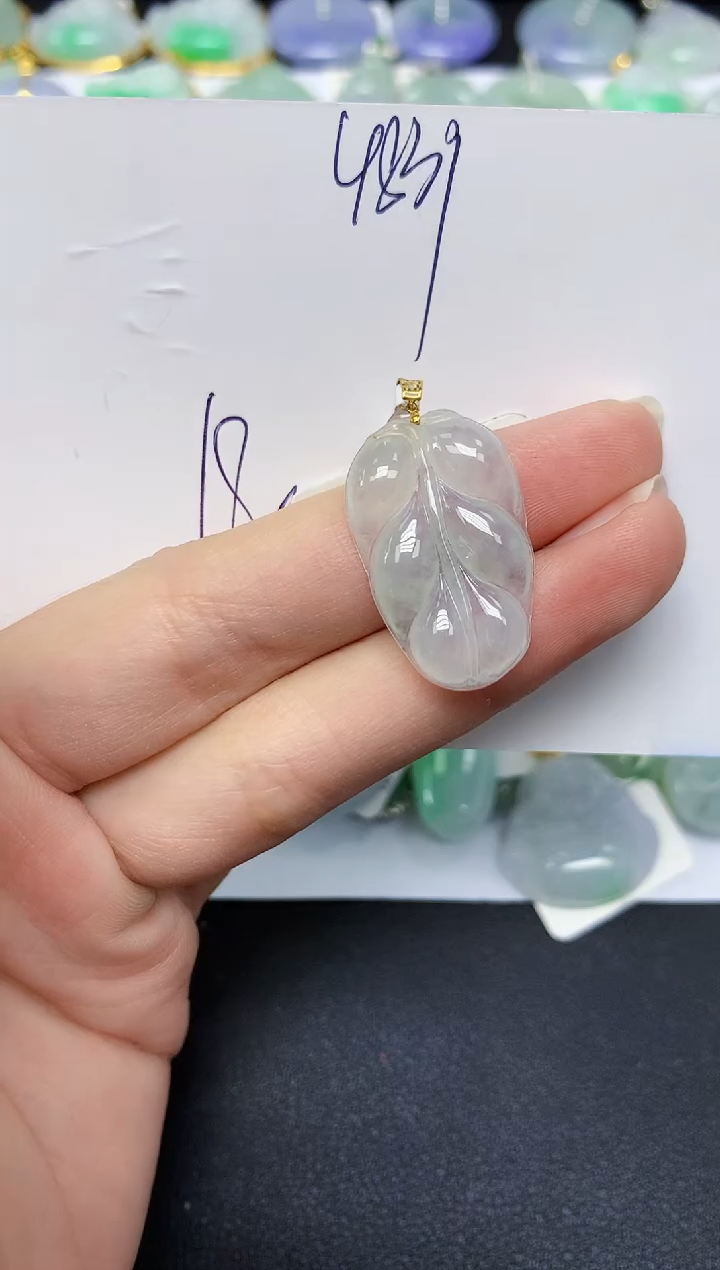 【闪购商品】翡翠18K金镶嵌颈饰天然翡翠A货