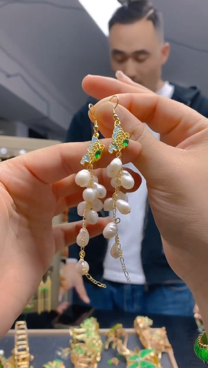 【闪购商品】淡水珍珠耳饰合金0260珍珠饰品