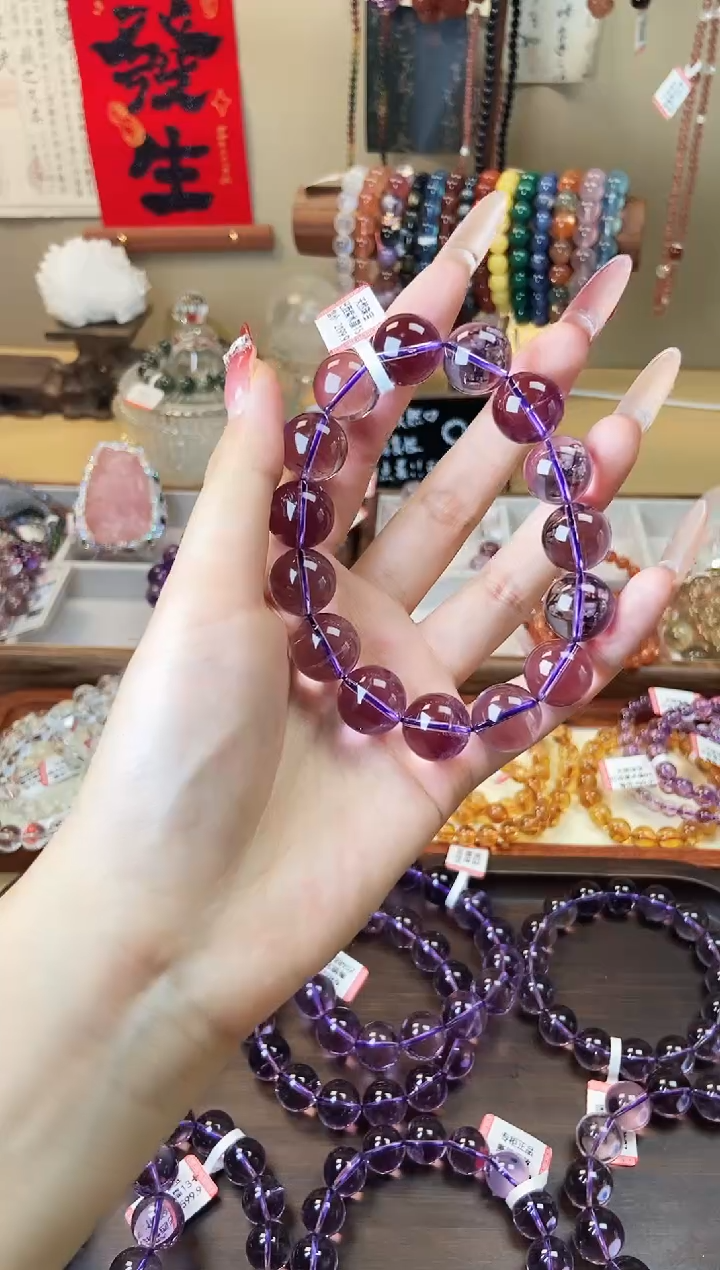 【闪购商品】水晶手串未镶嵌巴西紫水晶15mm
