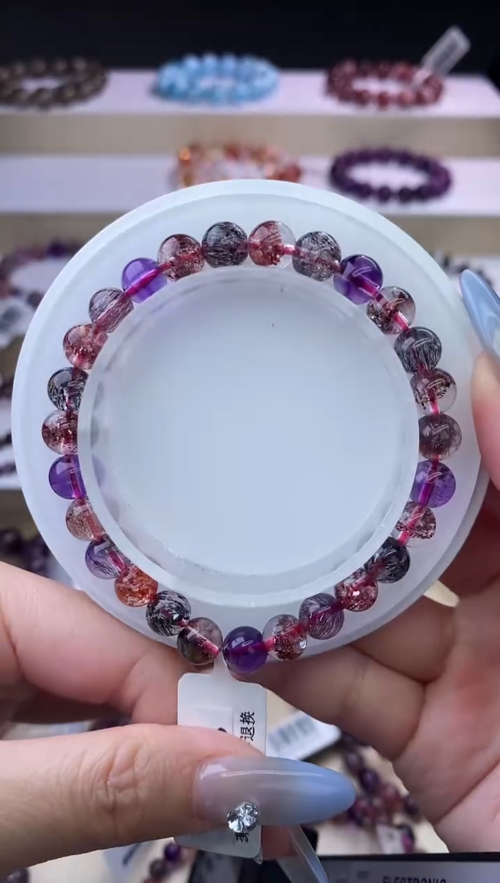 【闪购商品】水晶手链未镶嵌黑加仑超七单圈7m+