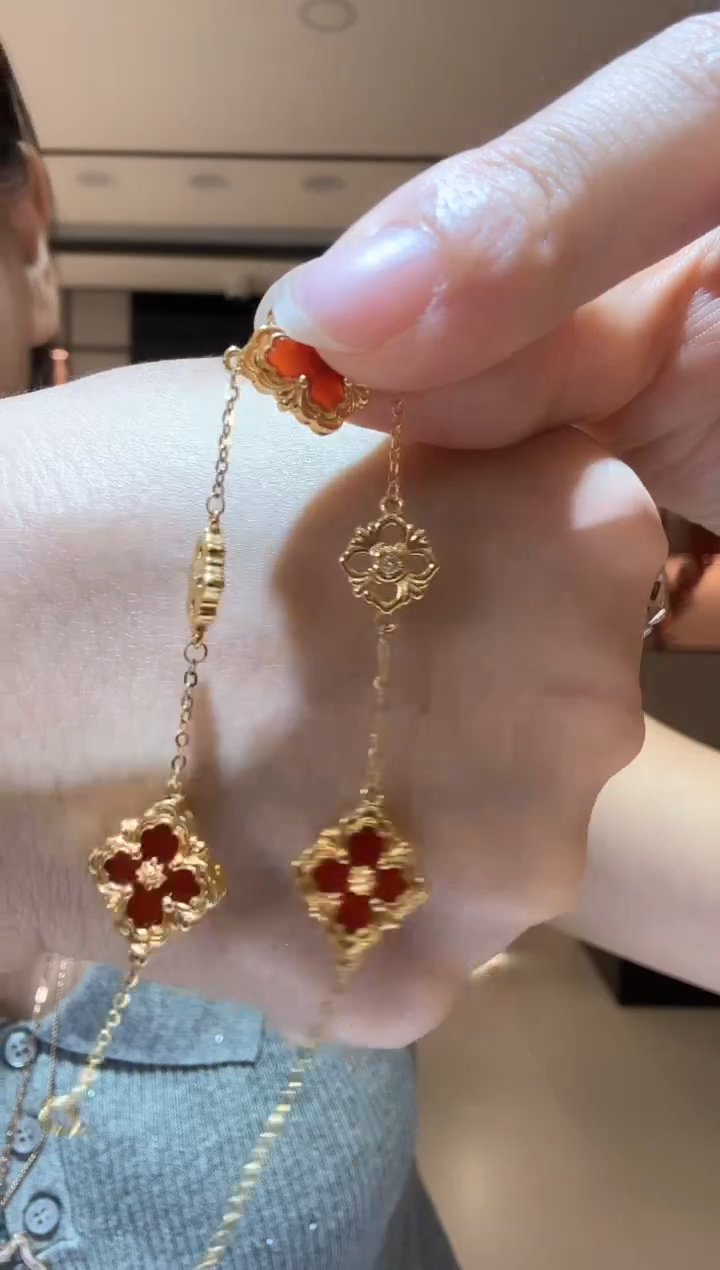 玛瑙/玉髓手链18K金镶嵌布奇