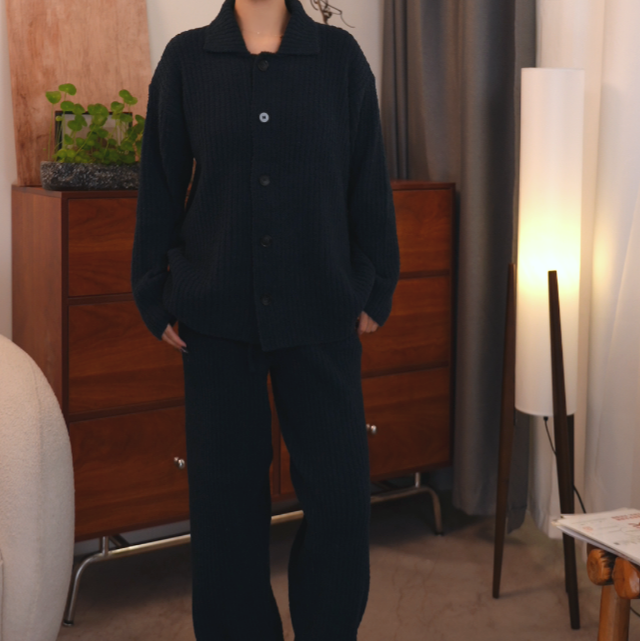 玺秋/新款加绒加厚半边绒家居服秋冬保暖亲肤睡衣宽松套装044