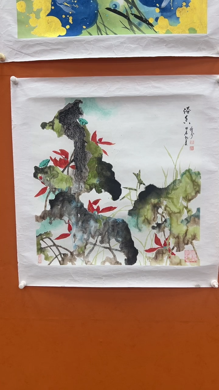 【闪购商品】国画史维钢老师亲笔手绘书法荷花