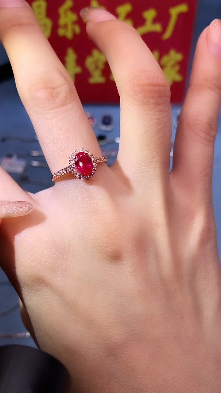 【闪购商品】红宝石戒指银S925镶嵌1111