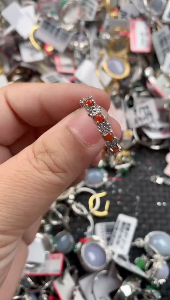 银S925镶嵌戒指翡翠999   1