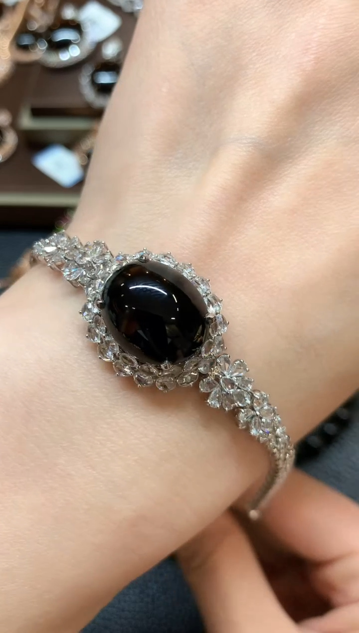 【闪购商品】翡翠手链18K金镶嵌m196 不退换