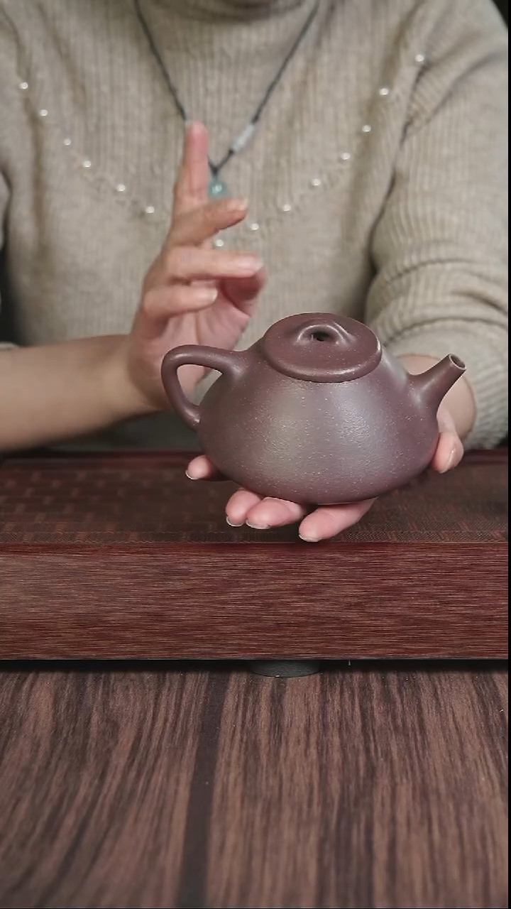 【闪购商品】紫砂茶壶满砂天青  子冶石瓢