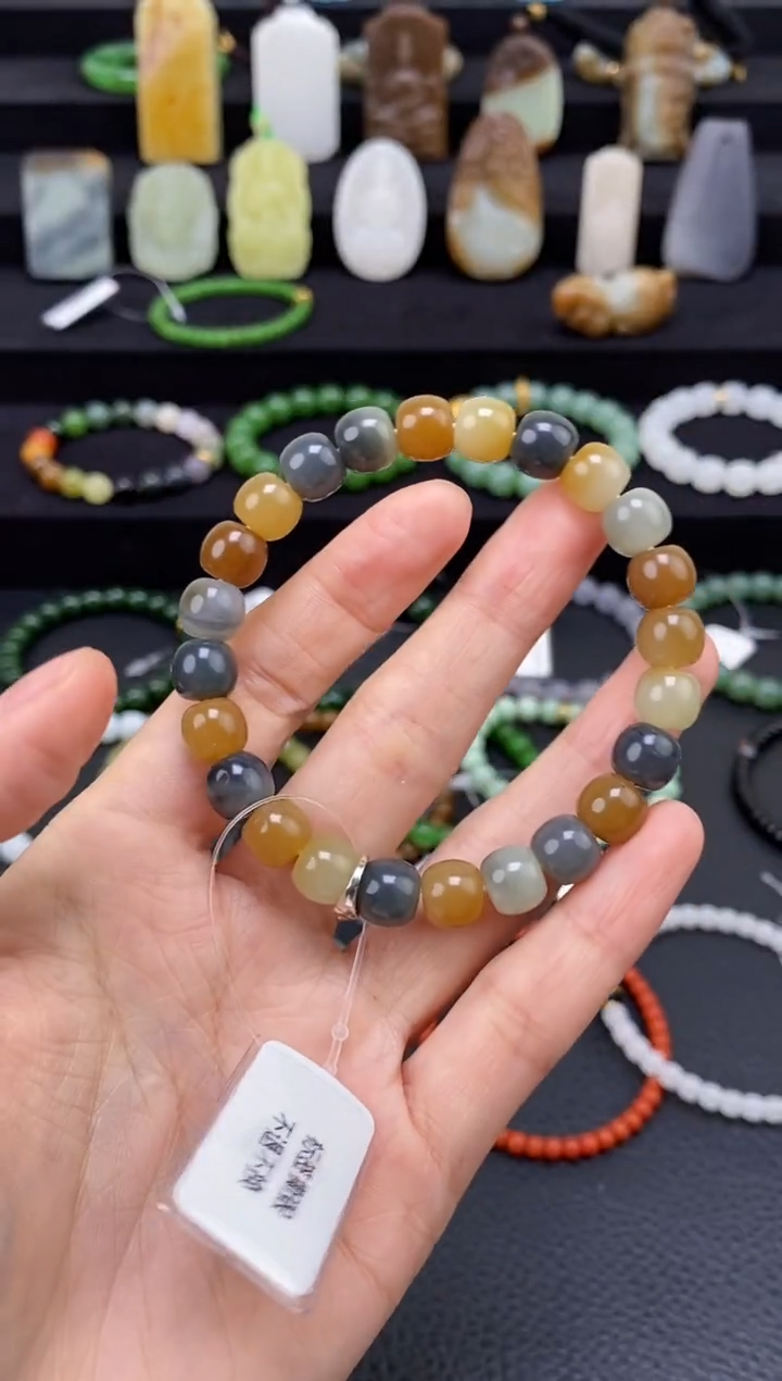 未镶嵌和田玉挂件10mm楼兰老型手串