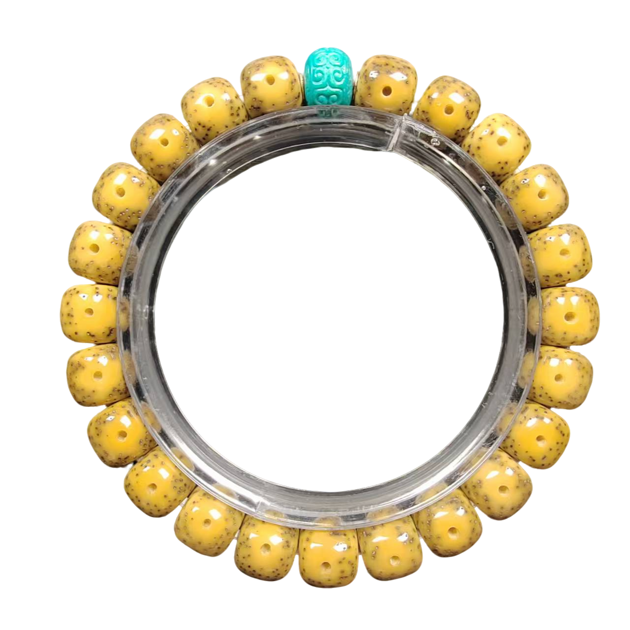 原生态星月菩提鸡油黄大留白单圈【10】