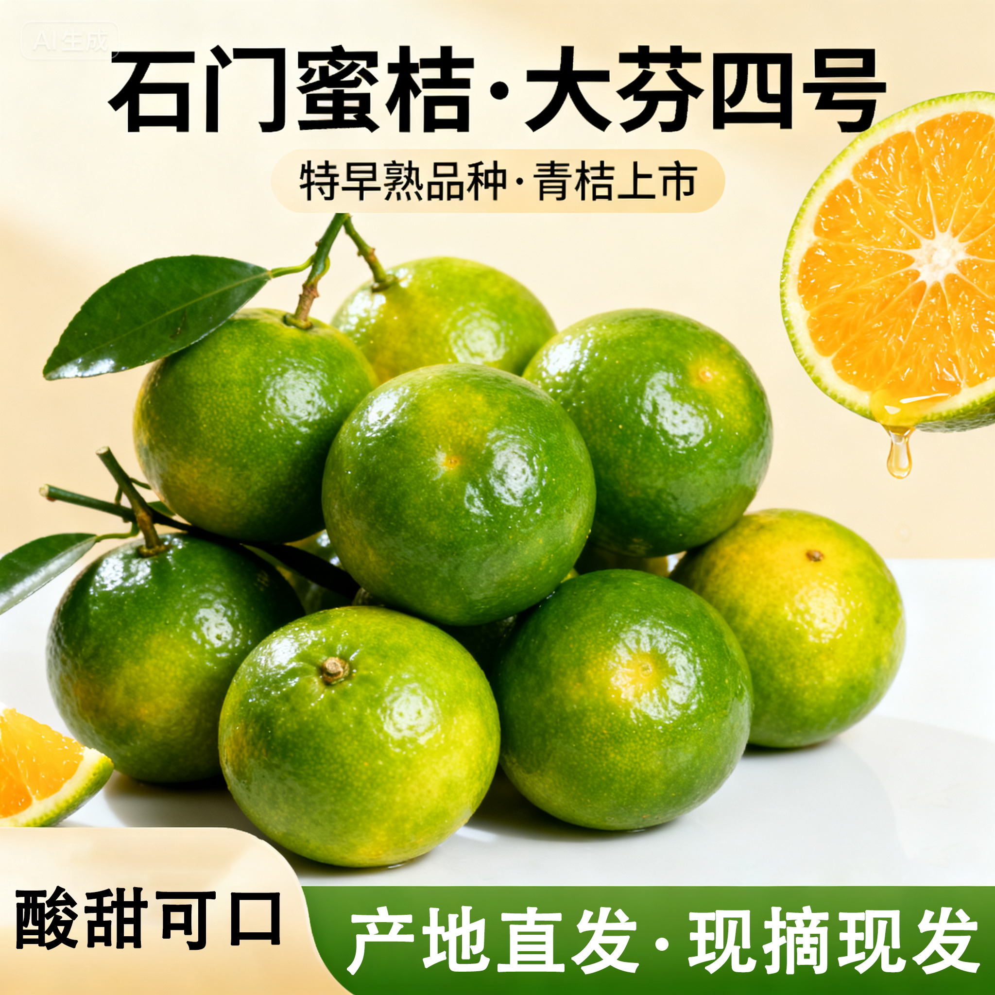 5斤大芬四号蜜橘现摘现发青皮蜜橘子薄皮多汁酸爽甜新鲜应季水果