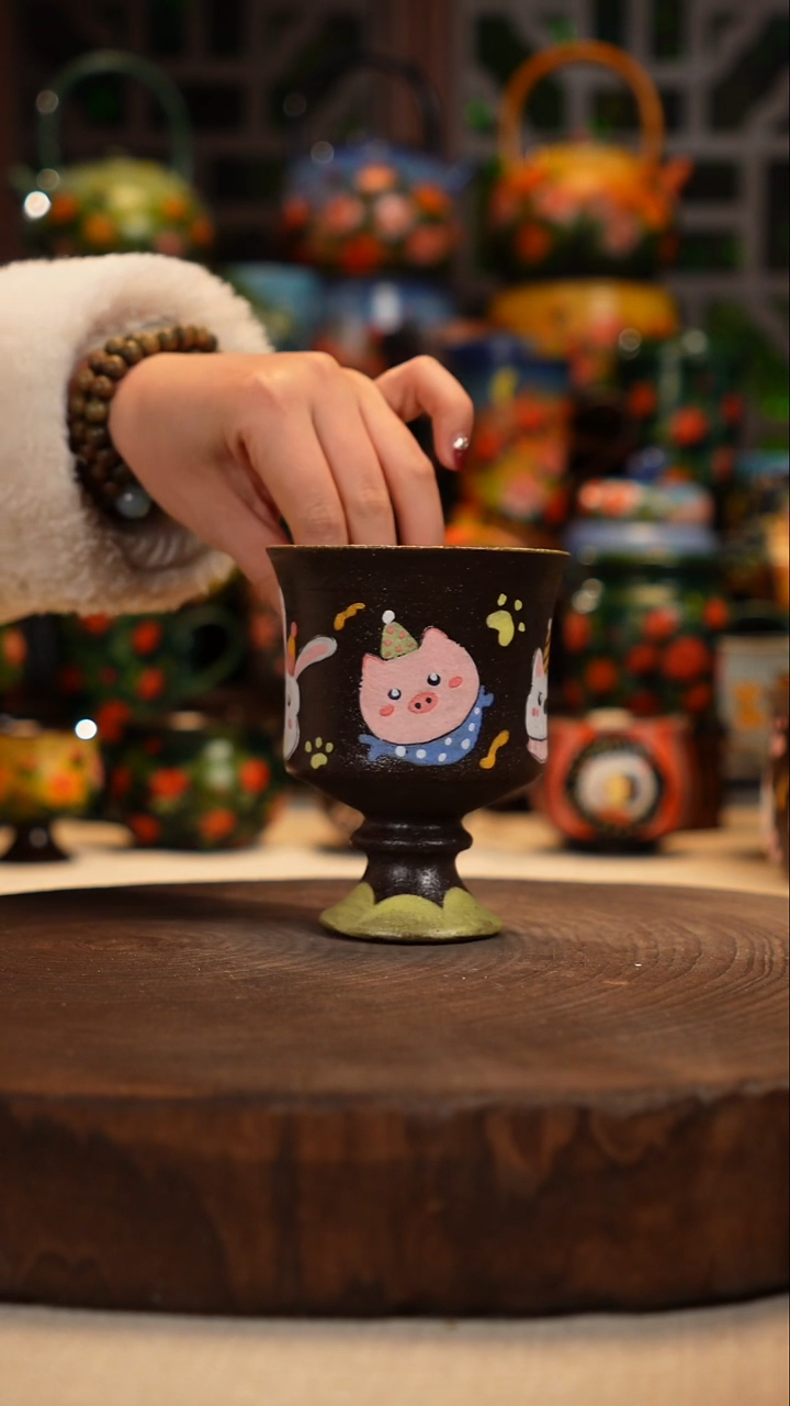 紫砂油画手绘釉下彩