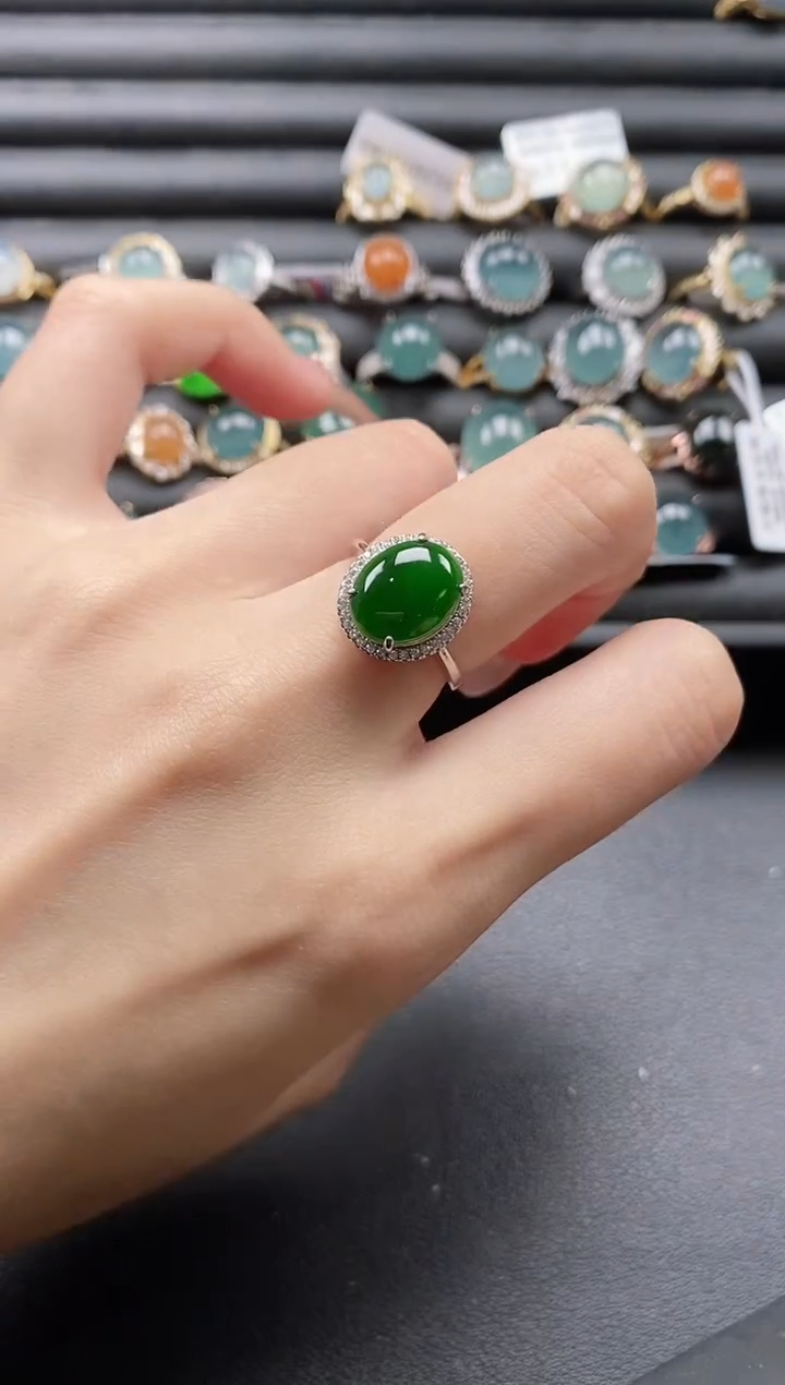 【闪购商品】翡翠戒指银S925镶嵌1111