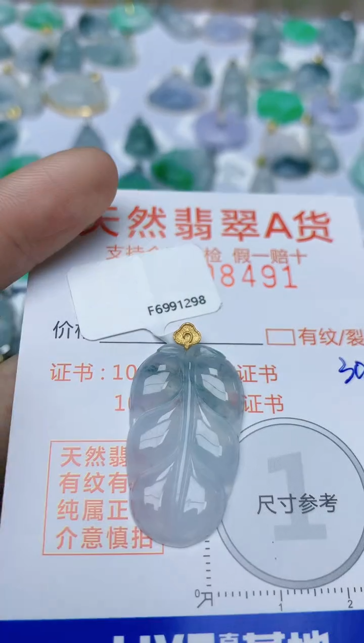 【闪购商品】翡翠颈饰18K金镶嵌天然翡翠A货    308