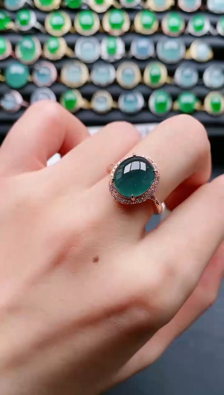 【闪购商品】翡翠戒指银S925镶嵌111111