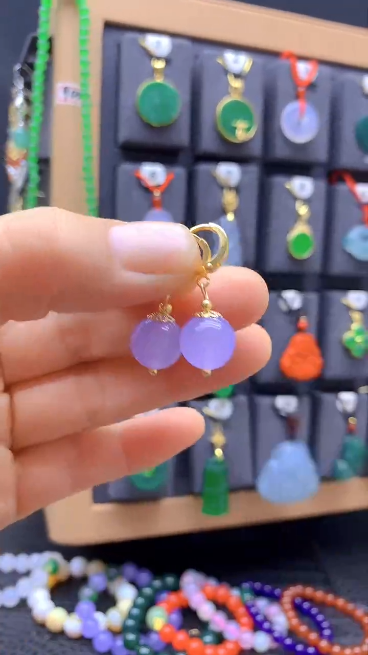 【闪购商品】玛瑙/玉髓耳环未镶嵌耳饰