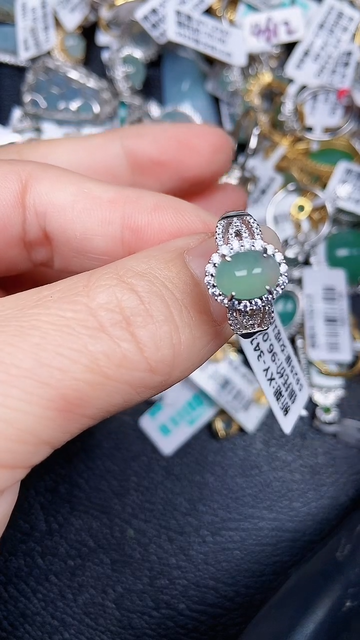 颈饰银S925镶嵌翡翠0939