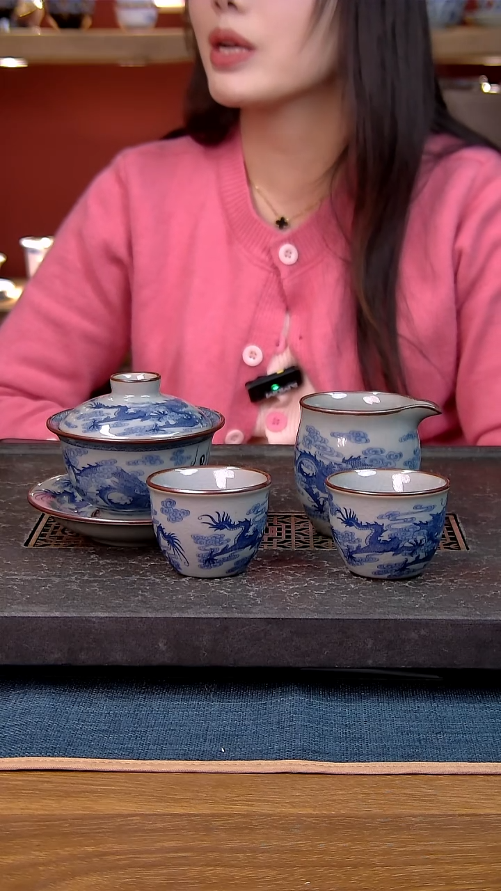 简装家用款4件套 老陶泥开片纹陶瓷茶具