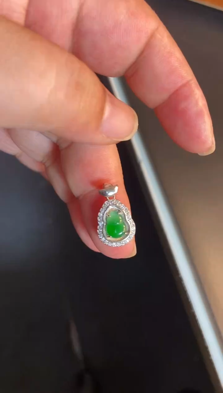 吊坠(不含链)银S925镶嵌翡翠1