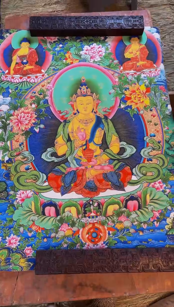 装裱画精品手绘唐卡链接--A111阿弥托佛