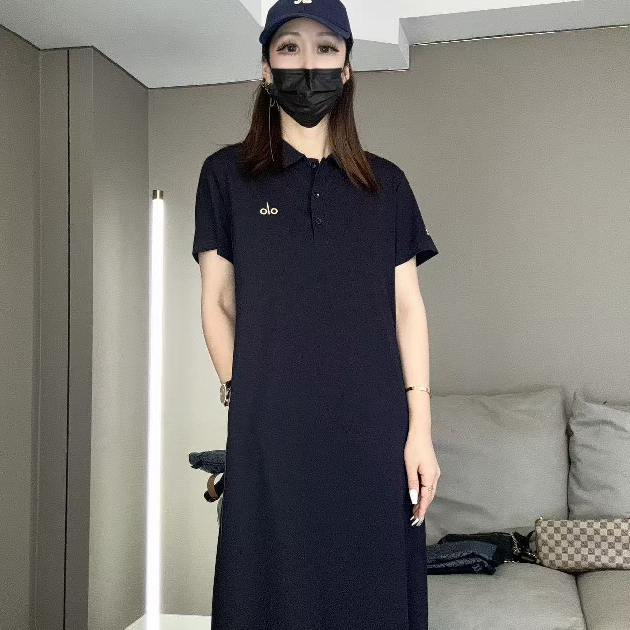【鸯哥】322夏款减龄设计百搭潮流polo领时尚气质显瘦连衣裙