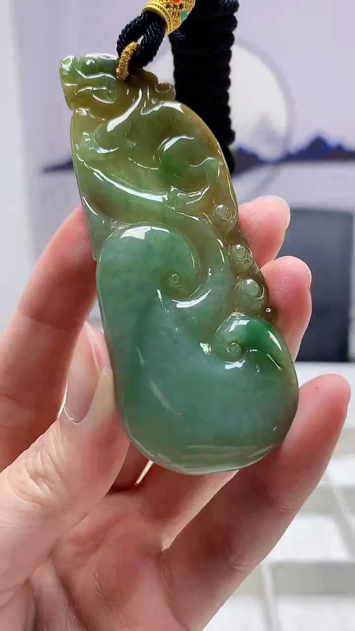 【闪购商品】定制翡翠未镶嵌5028zm-毛货挂件150如意