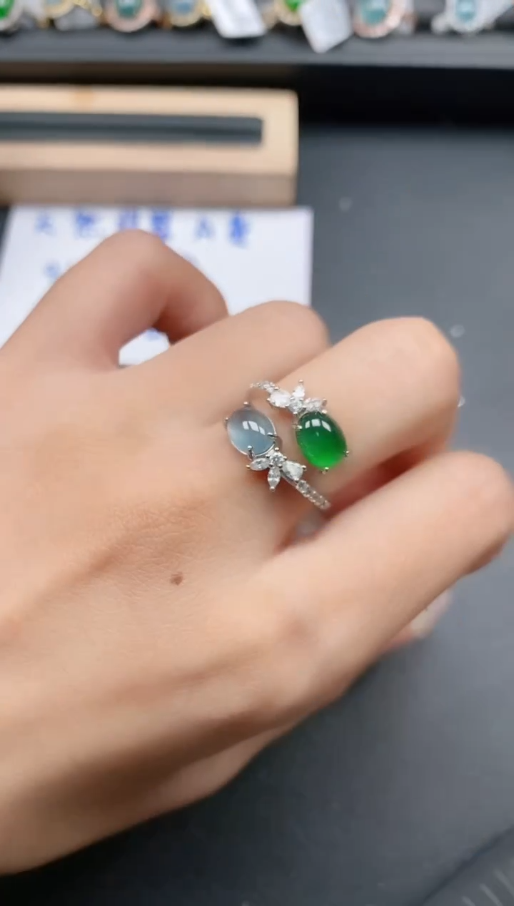 银S925镶嵌戒指翡翠11111