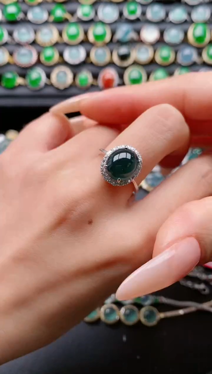 【闪购商品】翡翠戒指银S925镶嵌1111111