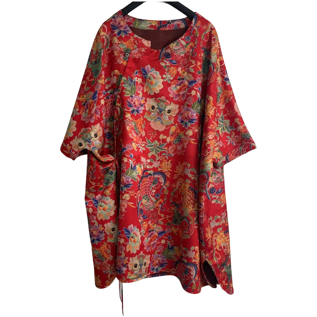 恬小霓（玲玲姐精选）8867/繁华瑞兽/斜襟/中长款/绿扣/系绳/