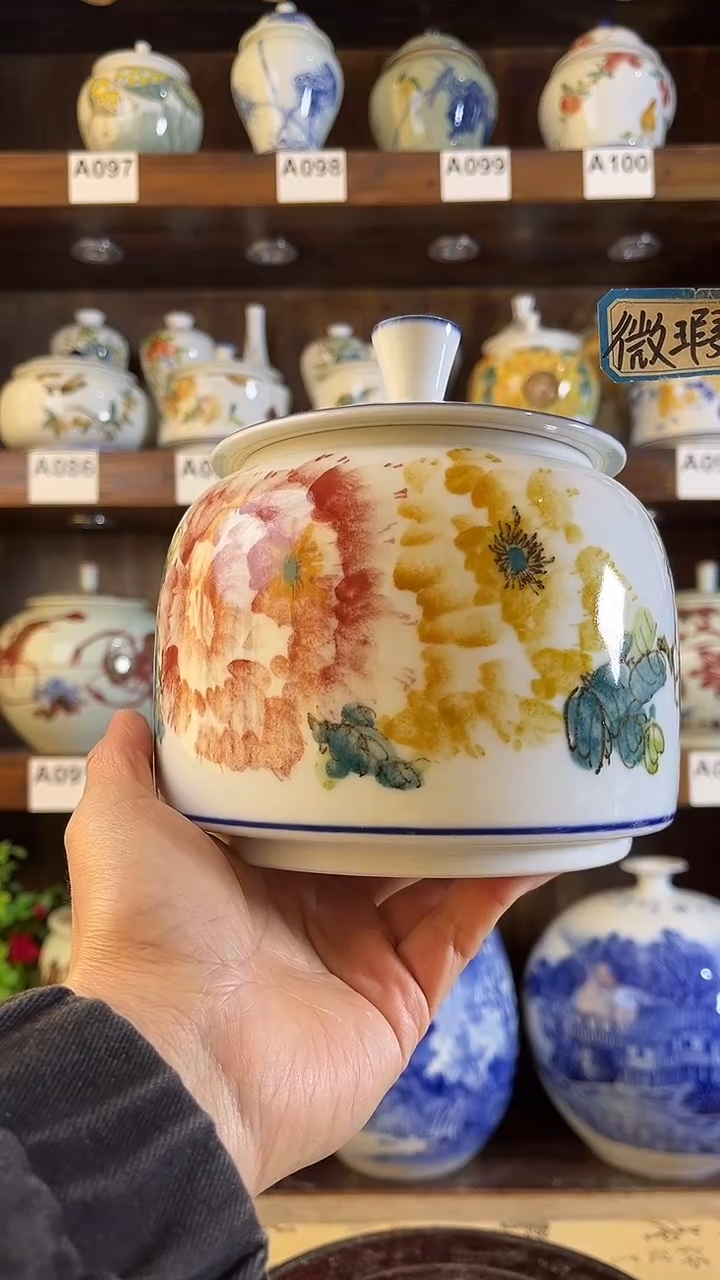 【闪购商品】纯手工手绘国色天香2储物罐