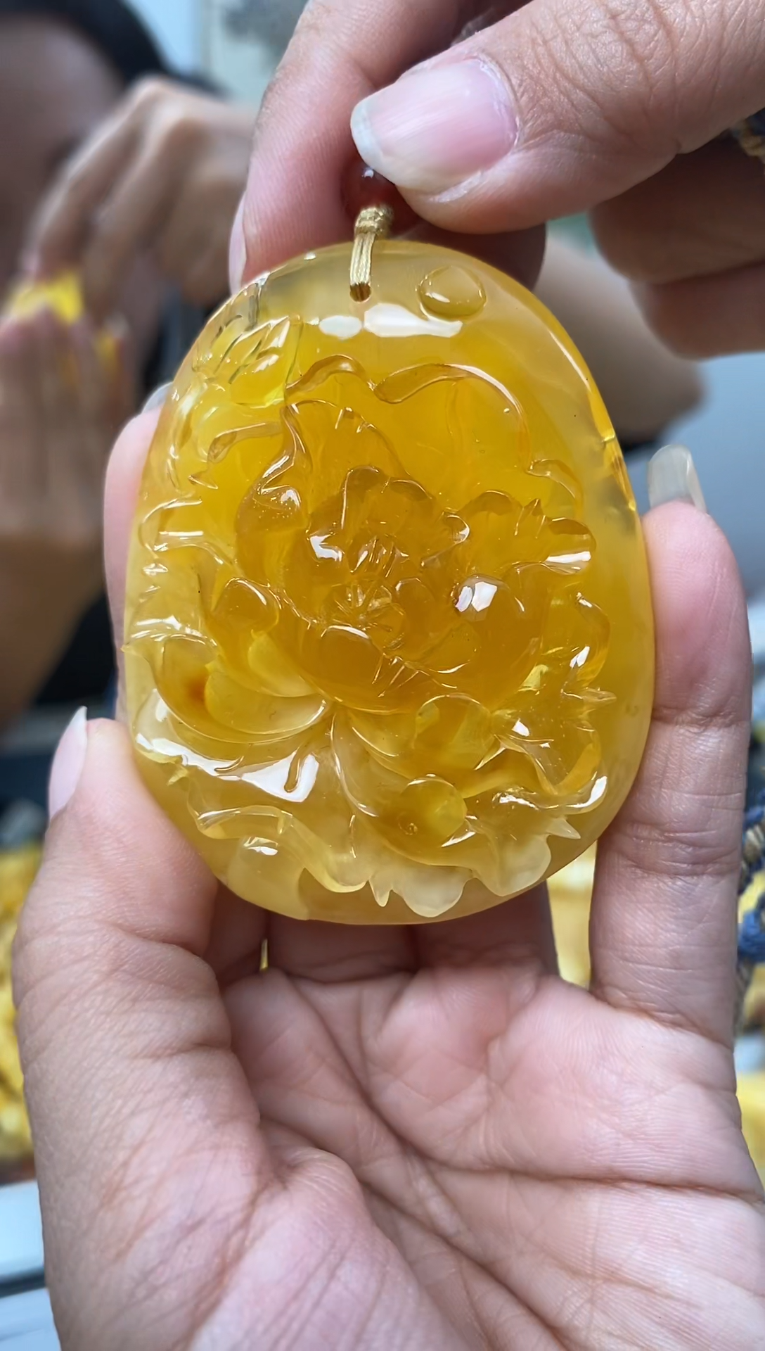 【闪购商品】琥珀裸石未镶嵌天然琥珀蜜蜡牡丹花