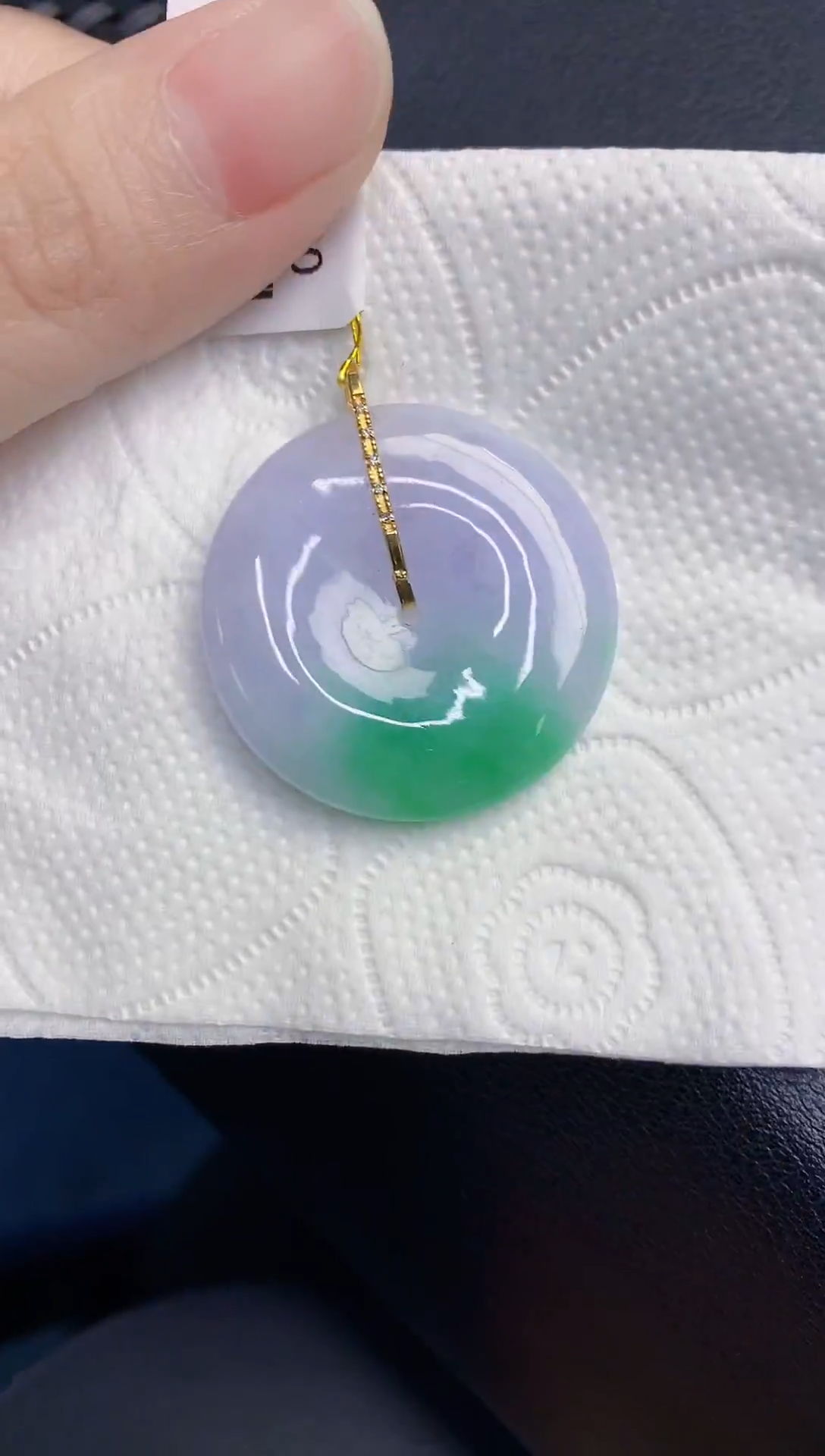 颈饰18K金镶嵌翡翠天然翡翠缅甸A货