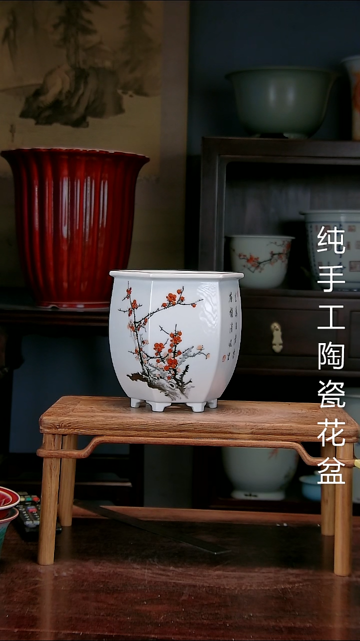 景德镇手工陶瓷花盆